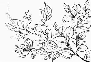 vines of flowers and leaves tattoo idea