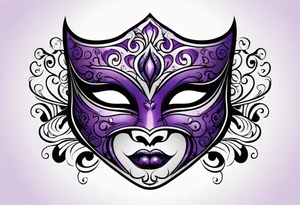 Unhappy Masquerade mask that is purple and black tattoo idea