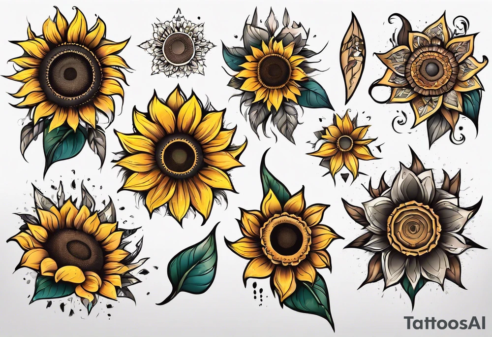 Sunflower tattoo idea