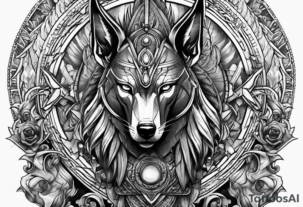 Batalla Anubis and ra tattoo idea