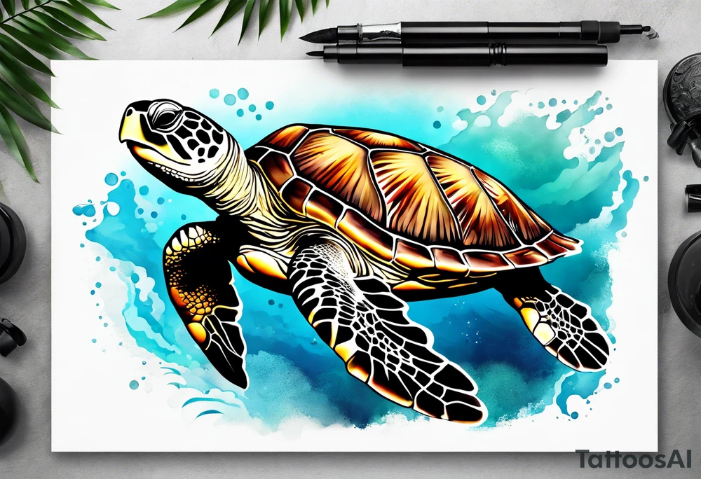 Sea turtle tattoo idea