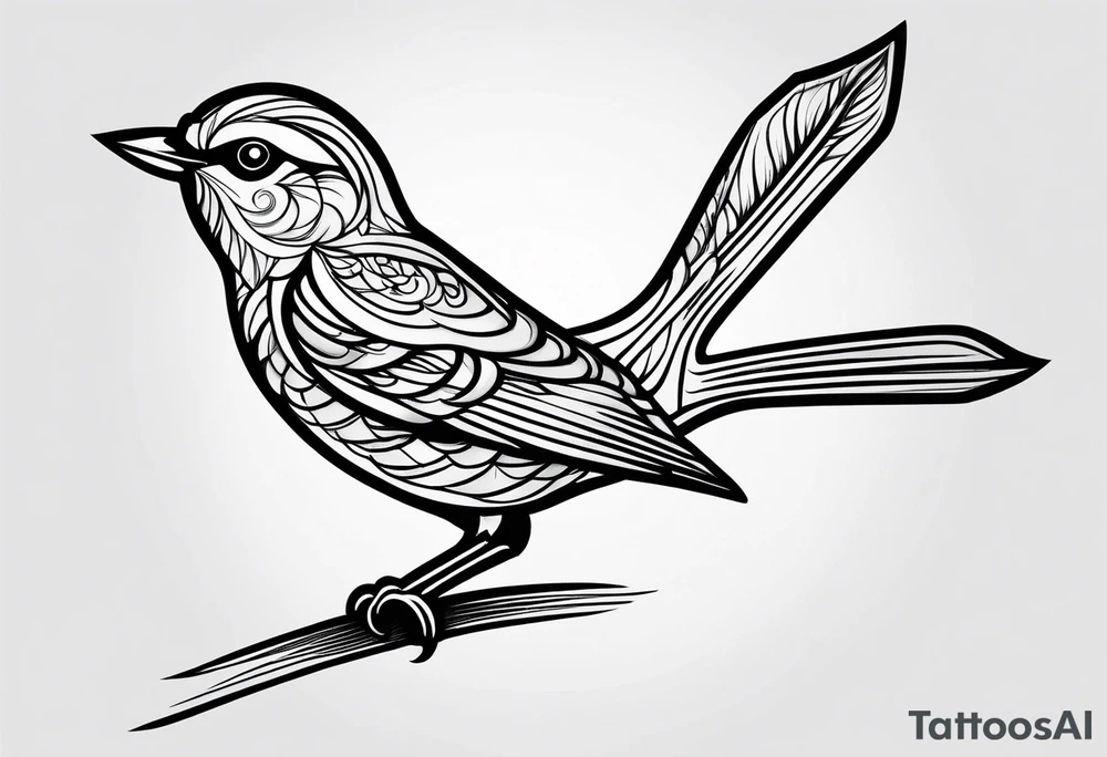 small bird outline tattoo idea