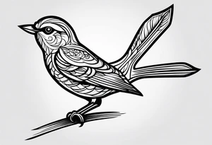 small bird outline tattoo idea