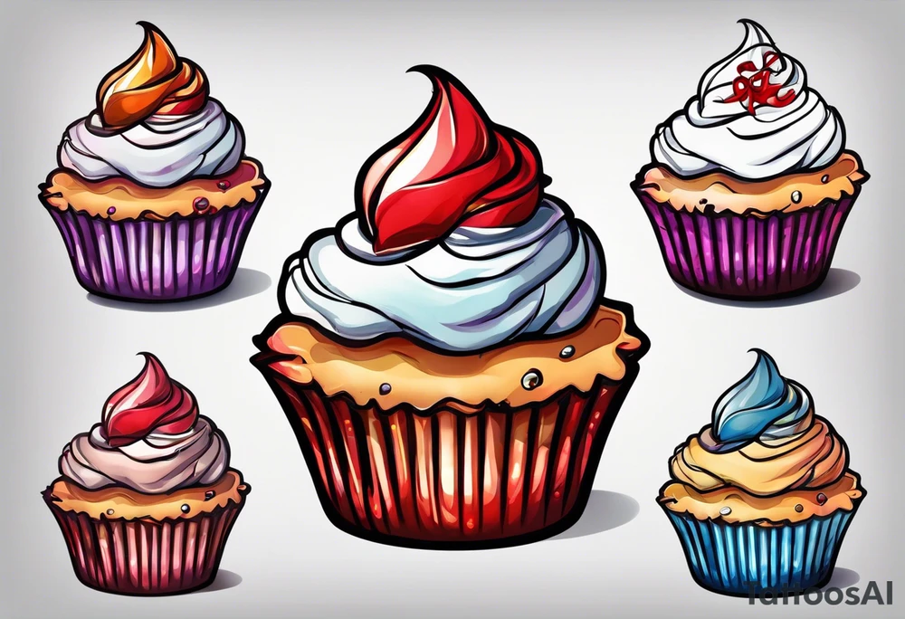 Evil cupcake tattoo idea