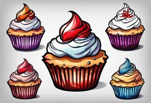 Evil cupcake tattoo idea