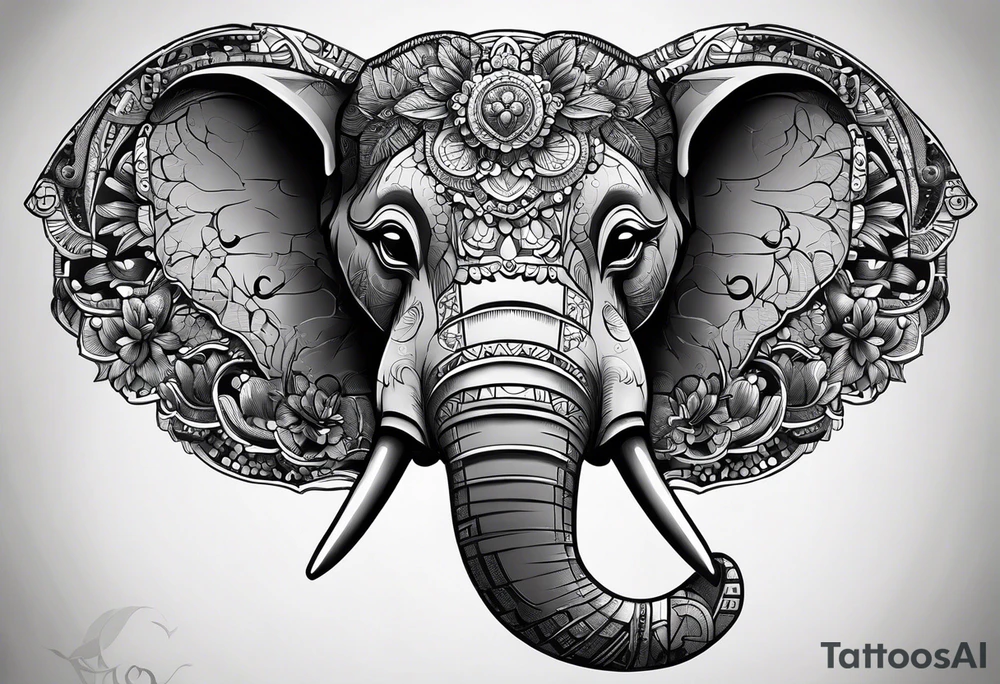 Lego Elephant head m tattoo idea