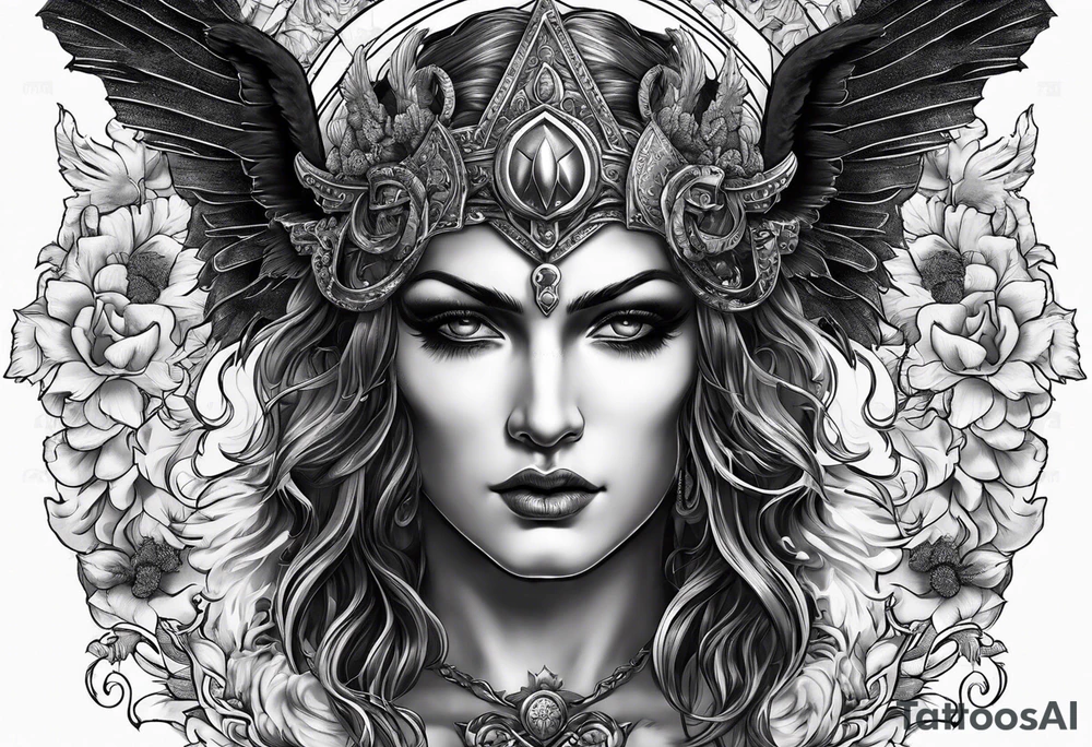 Roman devil Roman angel tattoo idea
