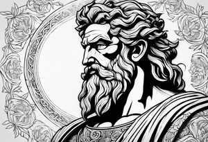 Zeus with background make it nice tattoo idea