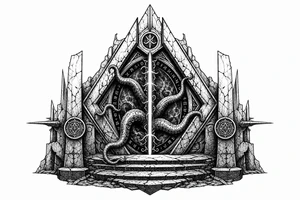 Noen portal opening with tentacals trying to come thru but just quite can't make it tattoo idea