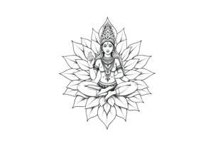 Goddess Parvati lotus mandala tattoo idea