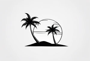 A lonely palm tree tattoo idea