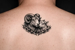 Mother ram baby ram tattoo idea