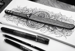 Sword wrapped in bible verses tricep tattoo idea