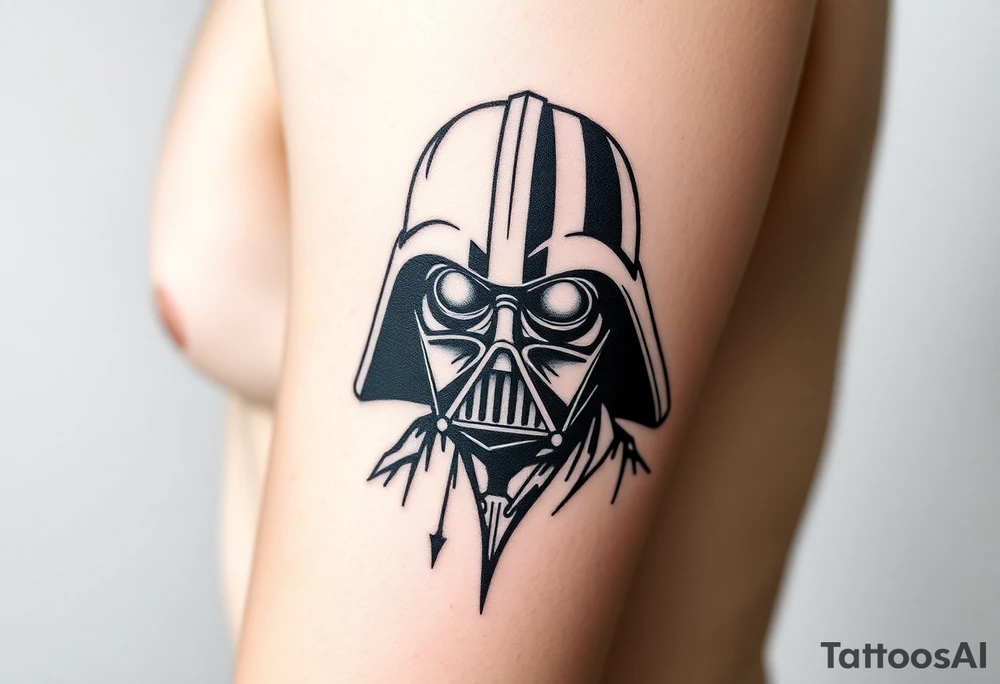 star wars in a linear design for forearm not more than 15 cm tattoo idea