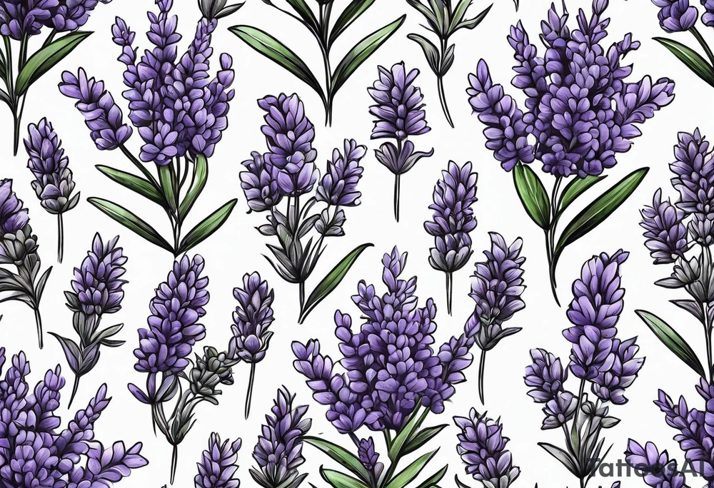 lavender in a bundle so that the whole picture can be seen tattoo idea