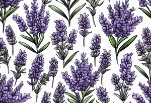 lavender in a bundle so that the whole picture can be seen tattoo idea