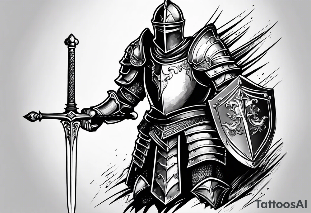 knight in heavy armor tattoo idea