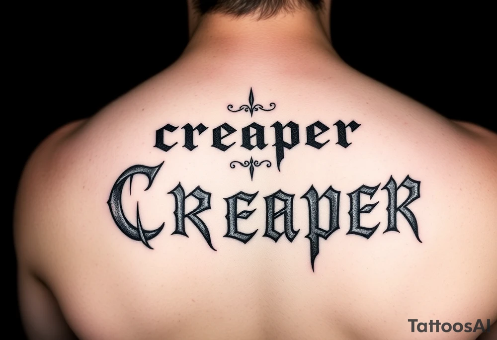 “Creeper” different fonts tattoo idea