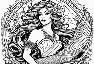 A beautiful and singing mermaid tattoo idea
