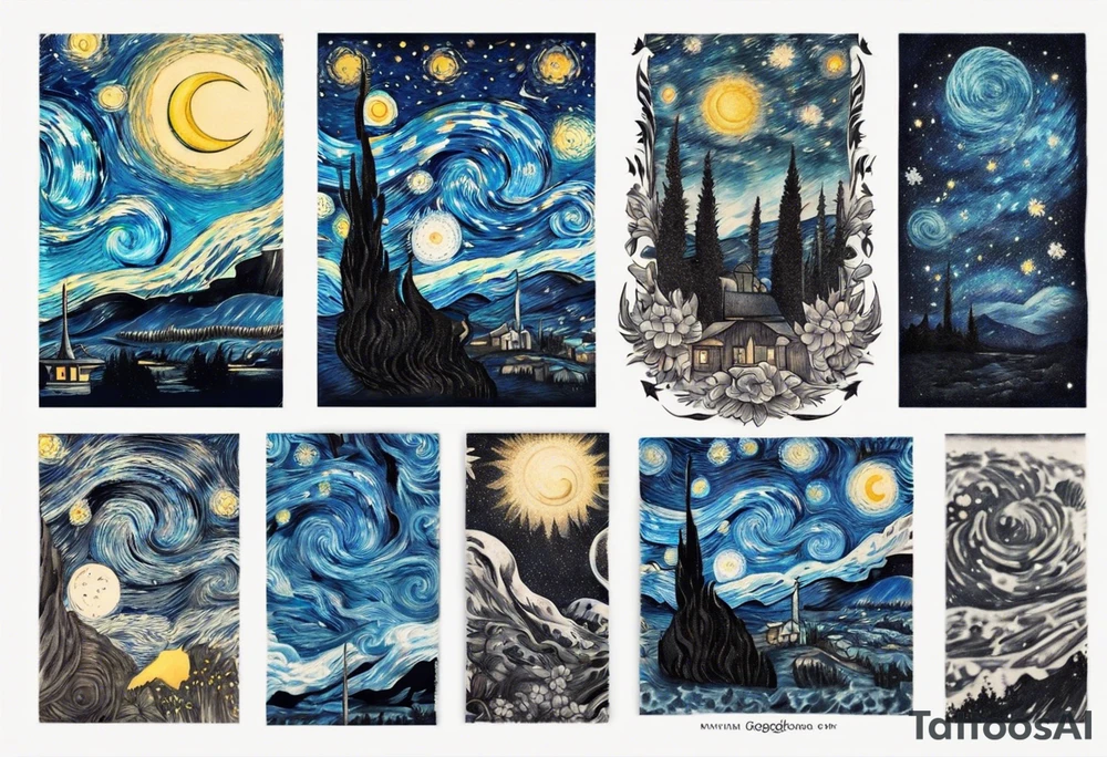 starry nights van gogh tattoo idea