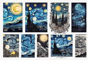 starry nights van gogh tattoo idea