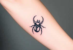 Hercules beetle in a tribal lineart style tattoo idea