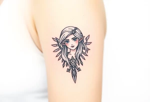 American traditional princess Zelda from twilight princess tattoo idea