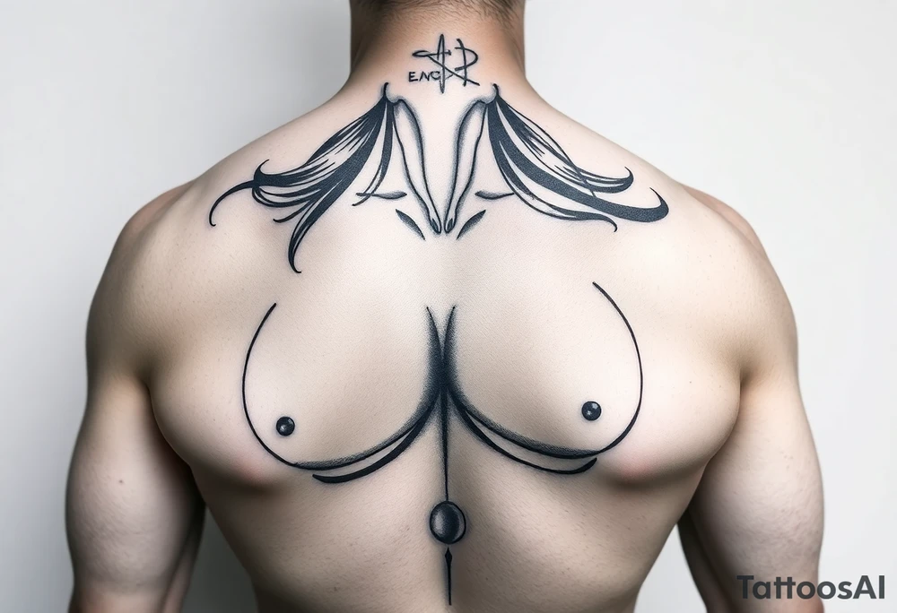 Fully naked lady with big boobs tattoo idea