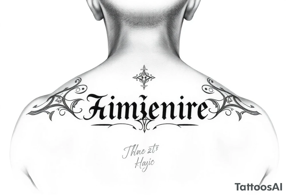 Name behind the neck cover up tattoo idea tattoo idea