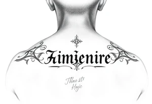 Name behind the neck cover up tattoo idea tattoo idea