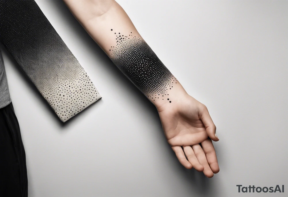 symbols, abstract, green and black, covered from wrist to forearm, fully covered, no borders, blackwork, no people tattoo idea