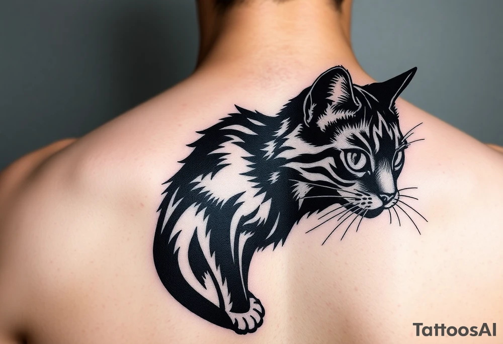 black cat tattoo idea