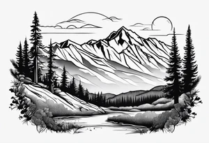 Pikes peak Colorado mountain outline tattoo idea