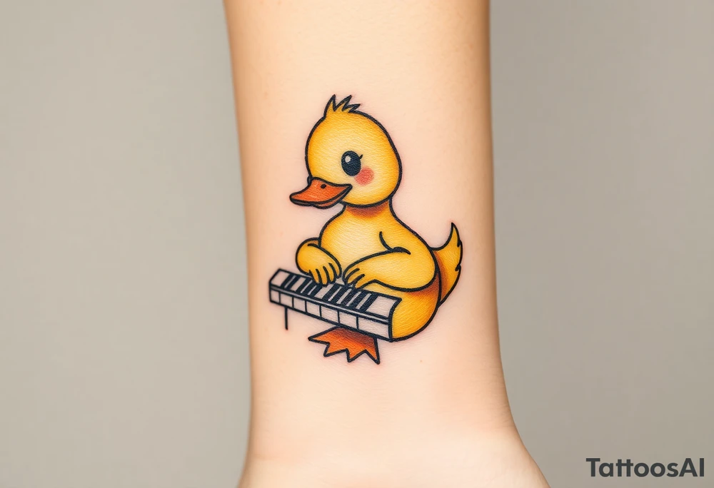 psyduck playing piano tattoo idea
