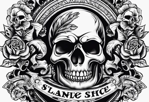 Money smoking flamin skulls Savage lettering tattoo idea