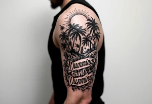 Dunning, Jungle theme with palm trees,taino symbols,philipino sun, tattoo idea