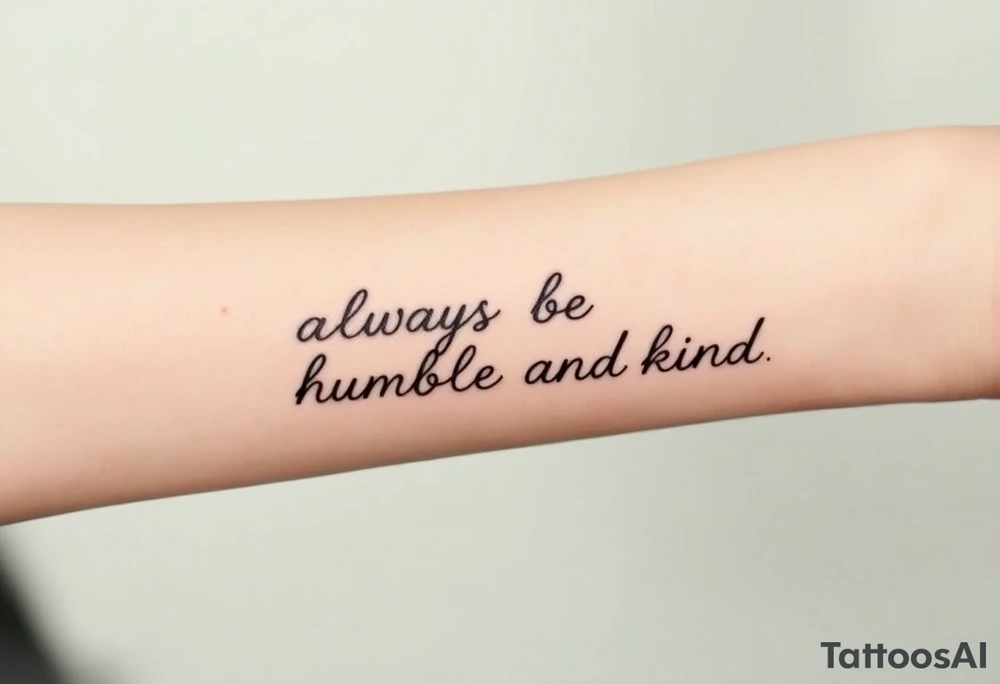 always be humble and kind tattoo idea