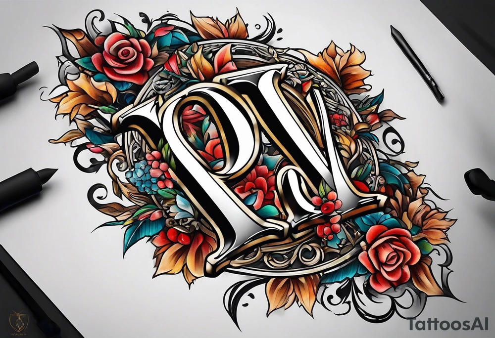 the letters A and R tattoo idea