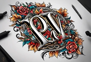 the letters A and R tattoo idea