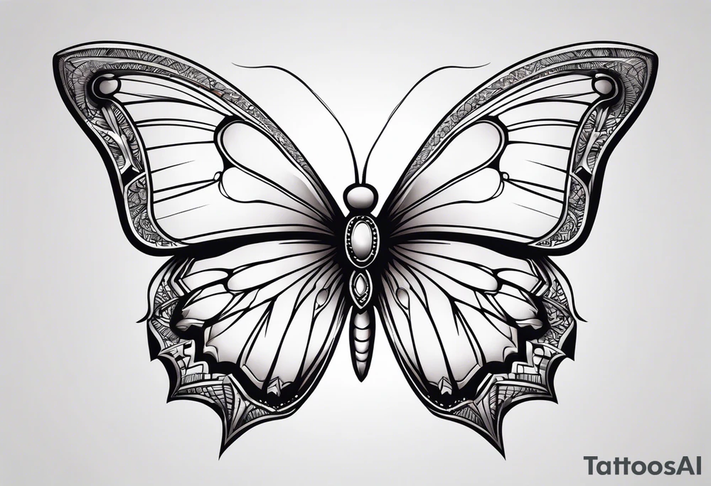 small elegant butterfly tattoo idea