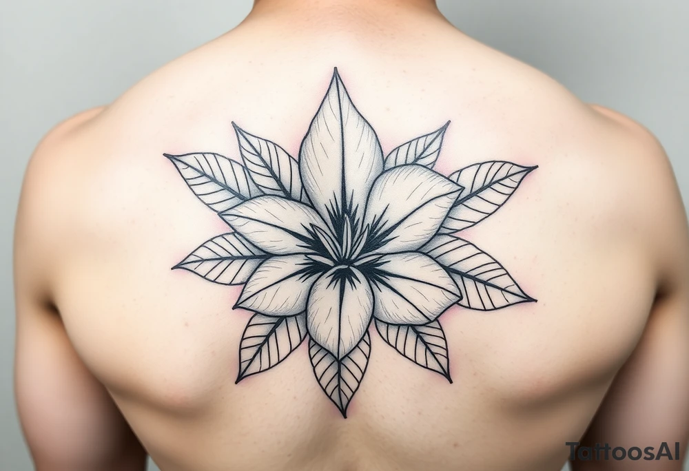 Fine line tropical flower tattoo idea