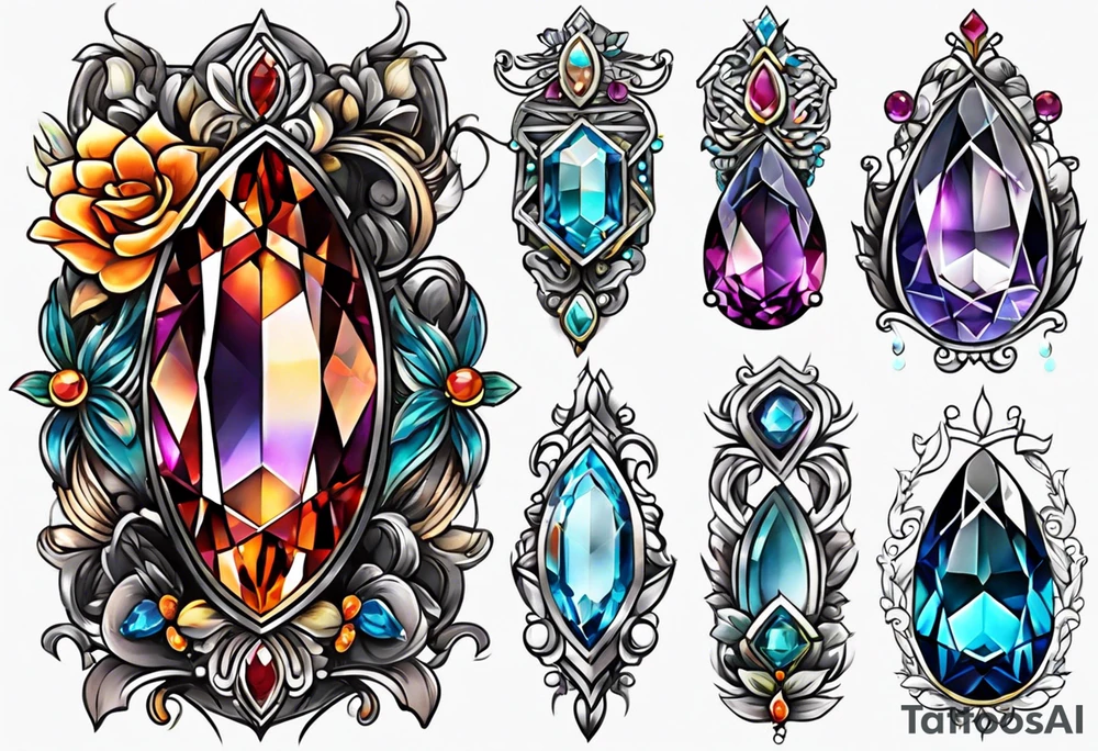 gemstone design tattoo idea