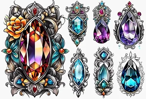 gemstone design tattoo idea