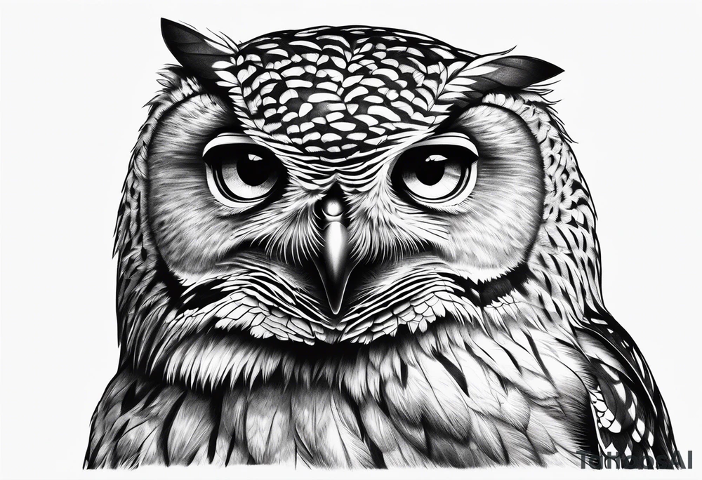 Powerful owl tattoo idea