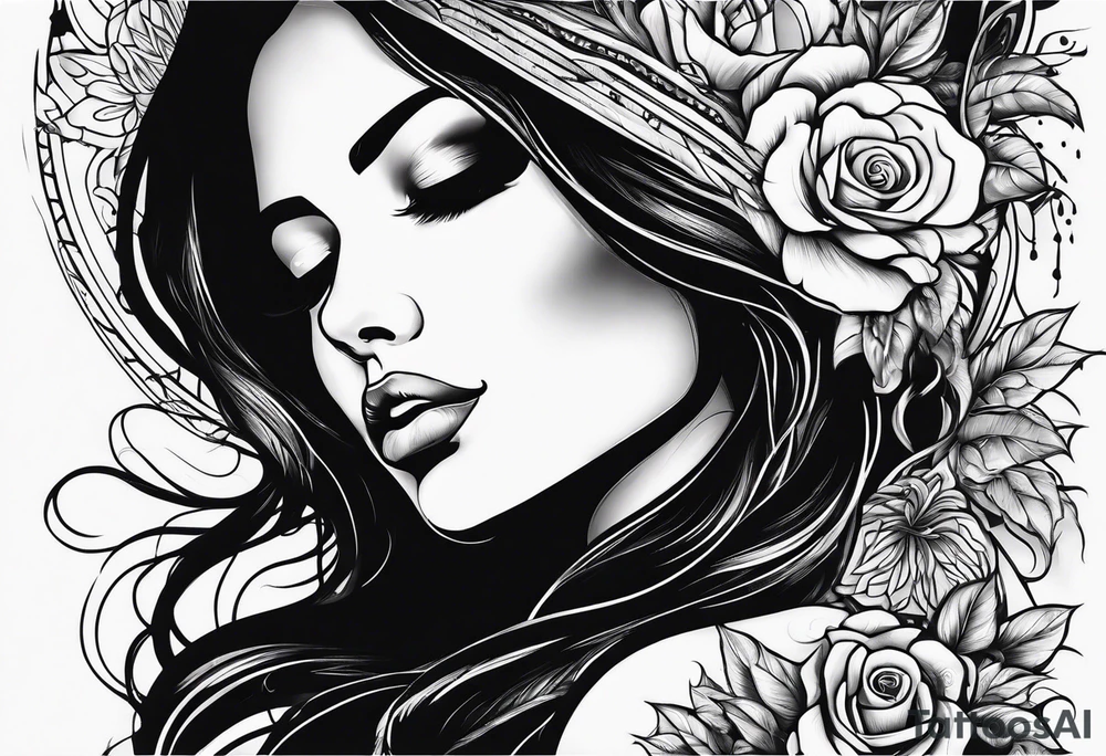 Resurrection Beautiful woman from death to inner peace and self-love tattoo idea