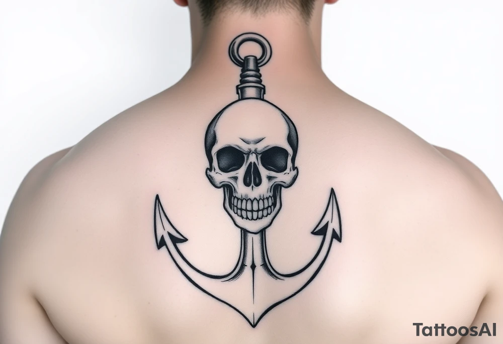anchor and skull tattoo idea