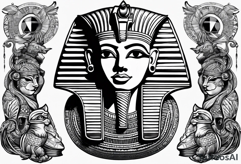 egyptian sculptures tattoo idea