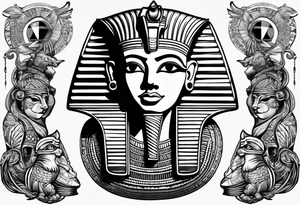 egyptian sculptures tattoo idea