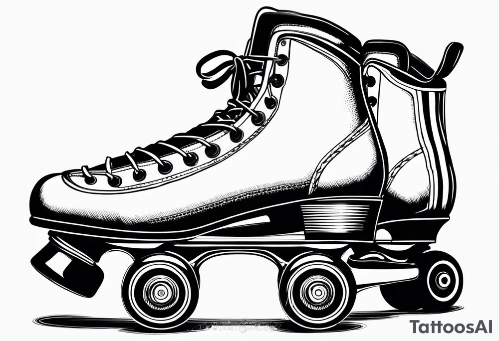 Pair of rollerskates facing left tattoo idea