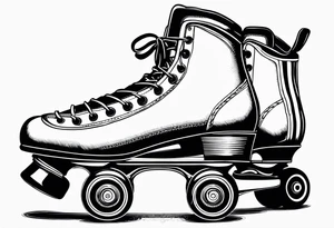Pair of rollerskates facing left tattoo idea